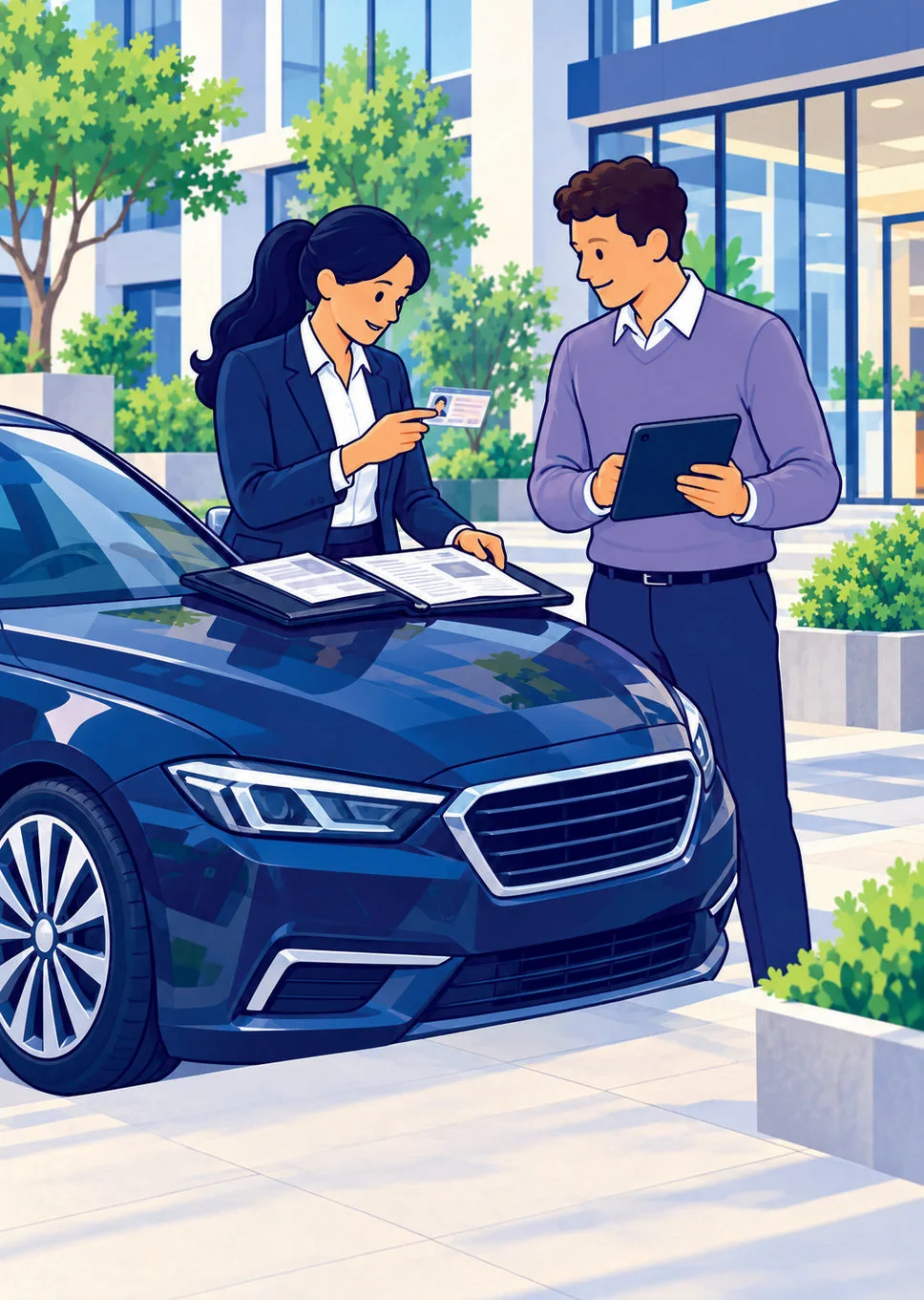 Illustration pédagogique VTC : Préparer une prestation VTC