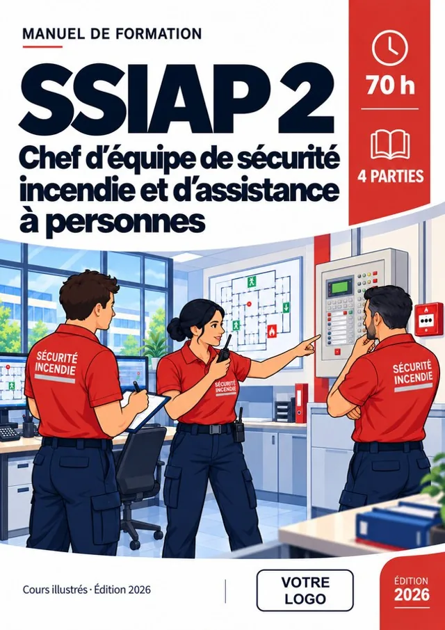 Couverture du manuel SSIAP 2 avec l’emplacement de votre logo