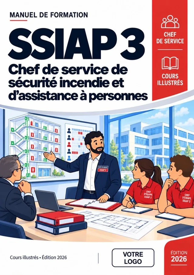 Couverture du manuel SSIAP 3 avec l’emplacement de votre logo